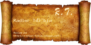 Radler Tóbia névjegykártya